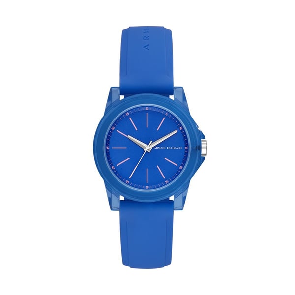 Armani Exchange Lady Bank Blue Silicon Women Watch AX4360