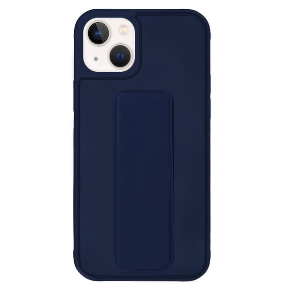 Margoun case for iPhone 14 with Hand Grip Foldable Magnetic Kickstand Wrist Strap Finger Grip Cover 6.1 inch Dark Blue