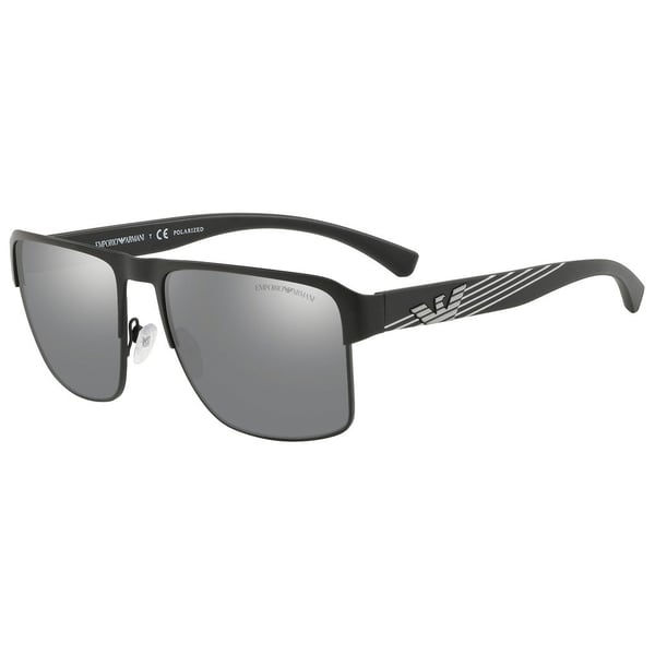 Emporio Armani Black Metal Men EM-2066-3001Z3-57 Sunglasses Emporio Armani Black Metal Men EM-2066-3001Z3-57 Sunglasses