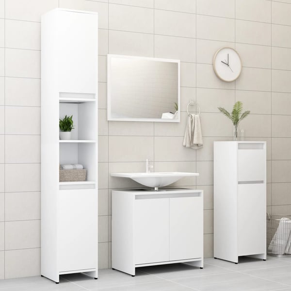 vidaXL Bathroom Cabinet White 30x30x95 cm Engineered Wood