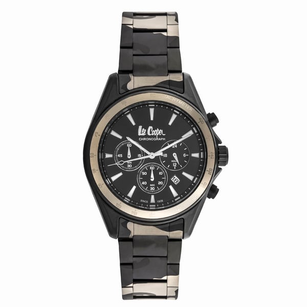 Lee Cooper, LC06973.650, Mens Analog Watch, Black Dial Multi-Function 3 Hands Stainless Steel Light Brown Camouflage Strap Lee Cooper, LC06973.650, Mens Analog Watch, Black Dial Multi-Function 3 Hands Stainless Steel Light Brown Camouflage Strap