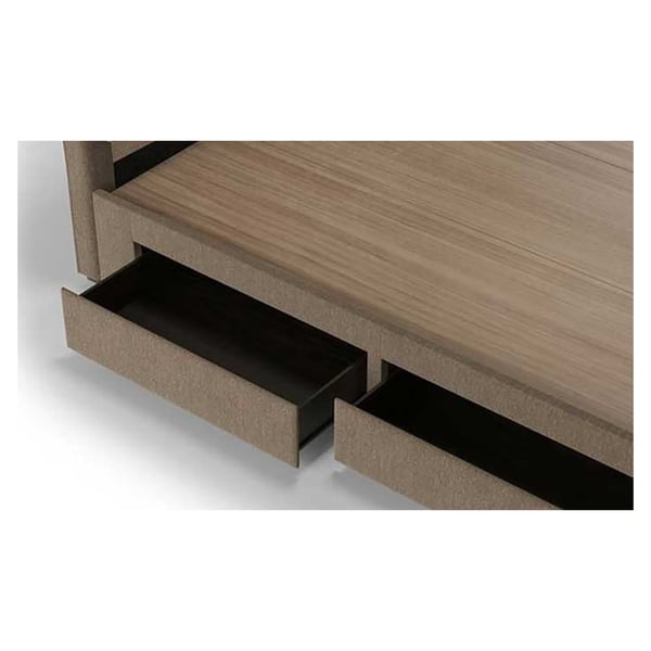 Four-Drawer Storage Super King Bed with Mattress Coffee