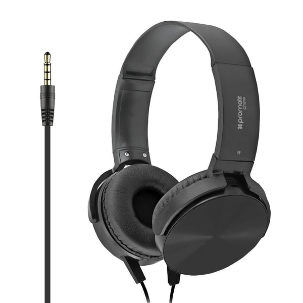Promate Headphone, Premium Over-Ear Headset with Rotatable Ear-Cups, Chime Black Promate Headphone, Premium Over-Ear Headset with Rotatable Ear-Cups, Chime Black