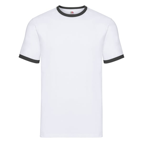 Buy Fruit Of The Loom Valueweight Ringer T Shirt White Black