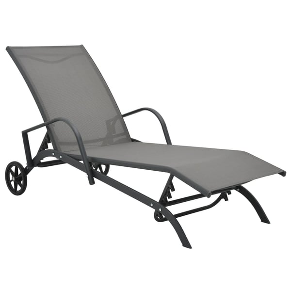 vidaXL Sun Lounger Steel and Textilene vidaXL Sun Lounger Steel and Textilene