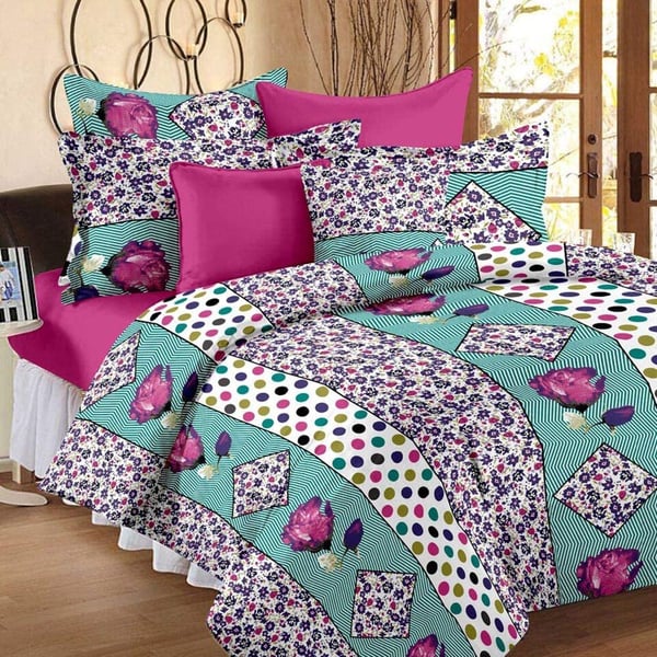 Buy StoryHome Flat Double Bedding Set, MultiColour, 225 x 250 cm