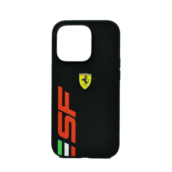 Ferrari Pu Leather Case With Printed Big Sf Logo For Iphone 14 Pro Black Ferrari Pu Leather Case With Printed Big Sf Logo For Iphone 14 Pro Black