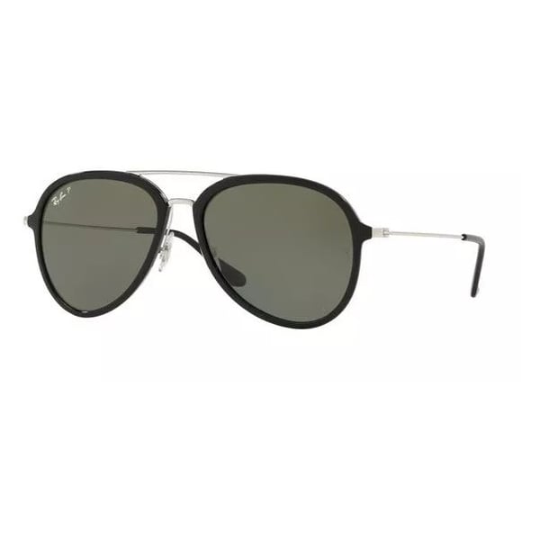 Rayban Aviator Black/Silver Metal Unisex Sunglasses - RB4298-601/71-57
