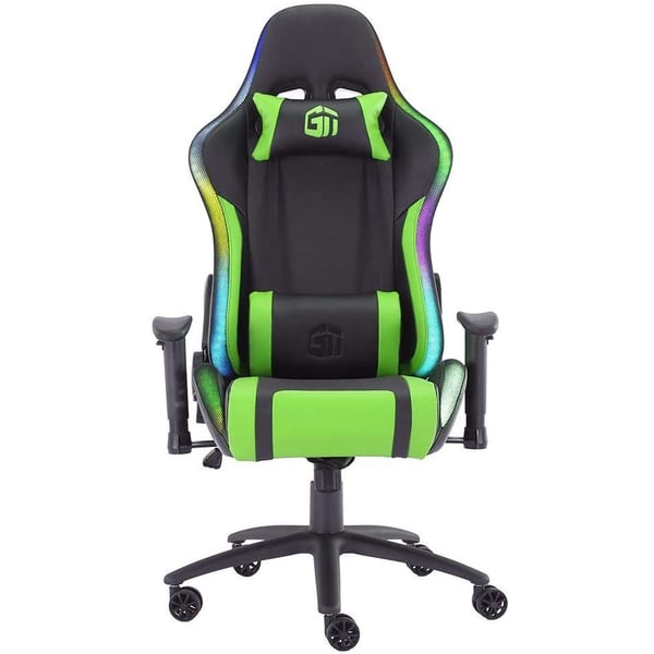 GamerTek Lightning RGB Gaming Chair Green & Black