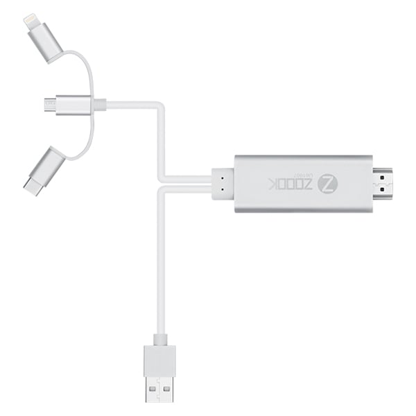 Zoook HDMILINK A300 Universal 3-in-1 HDMI Adapter Cable 3m White Zoook HDMILINK A300 Universal 3-in-1 HDMI Adapter Cable 3m White