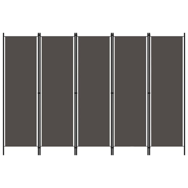 Vidaxl 5-panel Room Divider Anthracite 250x180 Cm