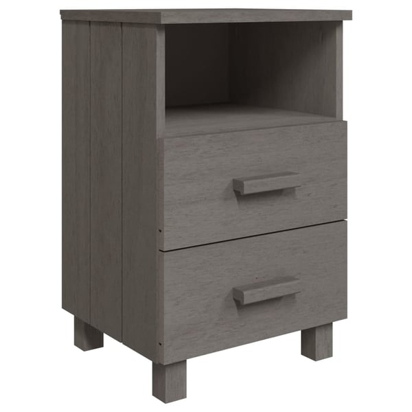 Vidaxl Bedside Cabinet Light Grey 40x35x62 Cm Solid Wood Pine