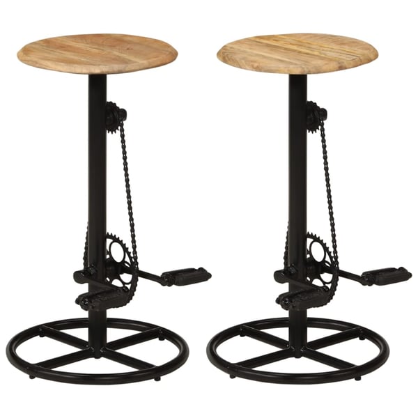 vidaXL Bar Chairs 2 pcs Solid Mango Wood vidaXL Bar Chairs 2 pcs Solid Mango Wood