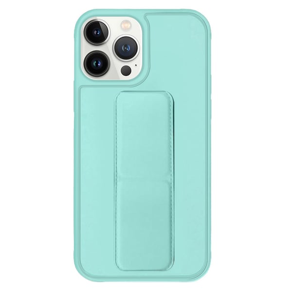 Margoun case for iPhone 14 Pro with Hand Grip Foldable Magnetic Kickstand Wrist Strap Finger Grip Cover 6.1 inch Mint Green