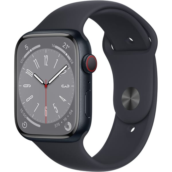 Apple Watch Series 8 GPS + Cellular 45mm Midnight Aluminum Case with Midnight Sport Band - Regular Apple Watch Series 8 GPS + Cellular 45mm Midnight Aluminum Case with Midnight Sport Band - Regular