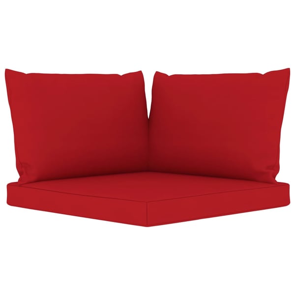vidaXL Pallet Sofa Cushions 3 pcs Red Fabric
