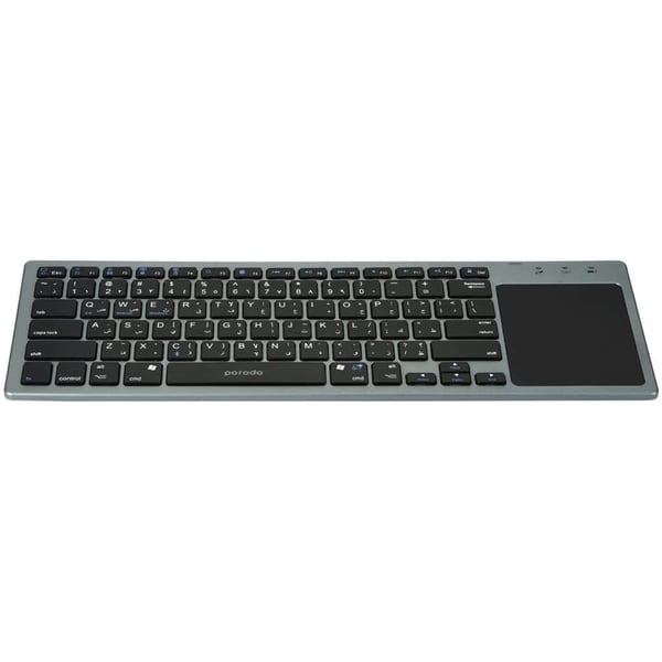Porodo Wireless Keyboard with Touch-Pad Ultra Slim Bluetooth Keyboard Grey Porodo Wireless Keyboard with Touch-Pad Ultra Slim Bluetooth Keyboard Grey