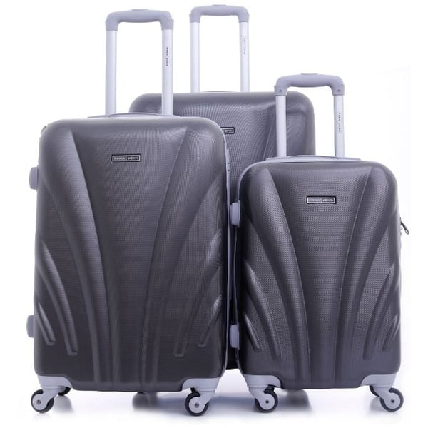 Para John ABS Luggage Travel Trolley With 4 Wheels 3pcs Set Grey Para John ABS Luggage Travel Trolley With 4 Wheels 3pcs Set Grey
