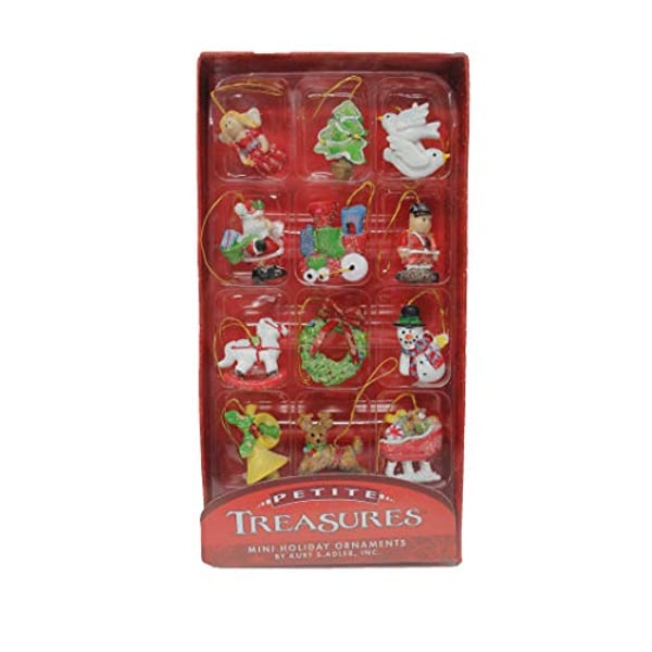 Kurt Adler 12-Piece Resin Petite Treasures Ornament Set, Mini