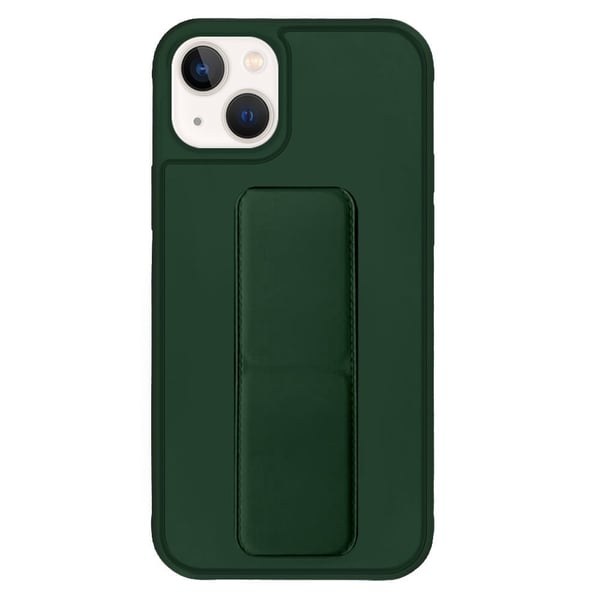 Margoun case for iPhone 14 Max with Hand Grip Foldable Magnetic Kickstand Wrist Strap Finger Grip Cover 6.7 inch Dark Green