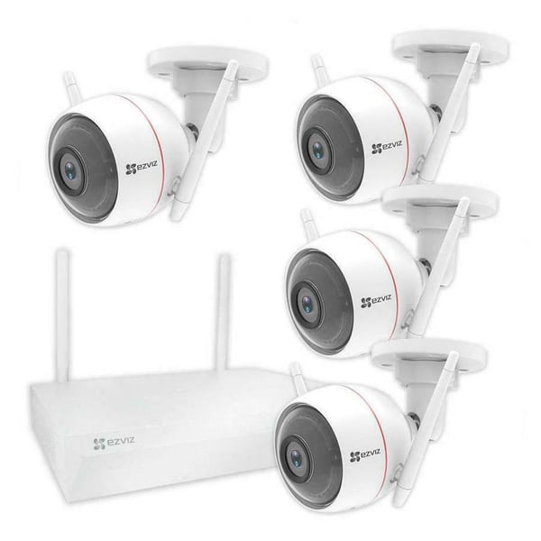 Ezviz C3W Wall Mountable Wifi Camera 4Pcs With X5C Wireless Network Video Recorder Ezviz C3W Wall Mountable Wifi Camera 4Pcs With X5C Wireless Network Video Recorder