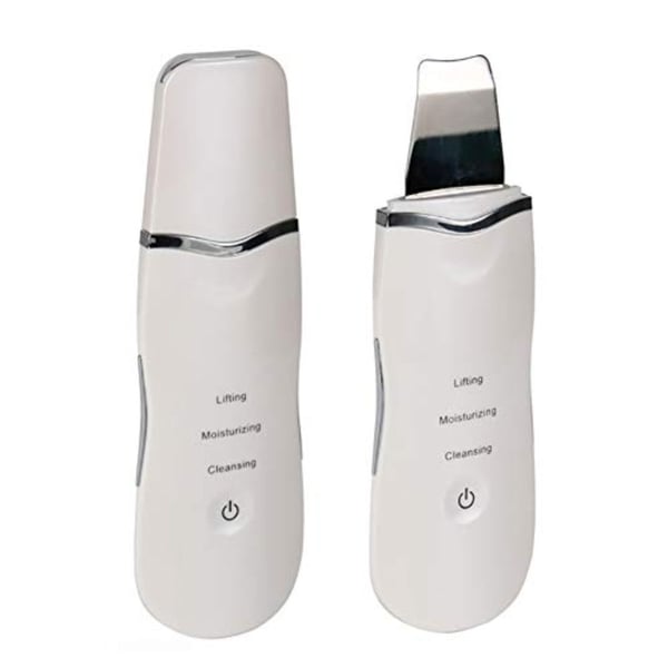 Unknown Ultrasonic Skin Facial Scrubber Face Spatula, Deep Cleaning Skin Dirt Blackhead Remover Reduce Wrinkles and Spot Facial Lifting Peeling Beauty Device Tool (Milky white)