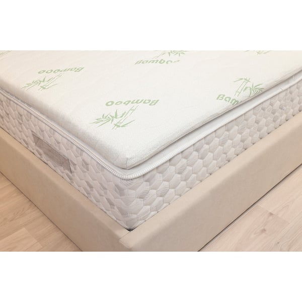 Buy Pan Emirates Bamboo Engraved Comfortgel Mattress Topper White 200x200cm Online in UAE