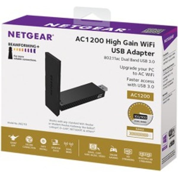 Netgear A6210100PES AC1200 WiFi USB 3.0 Adaptor Netgear A6210100PES AC1200 WiFi USB 3.0 Adaptor
