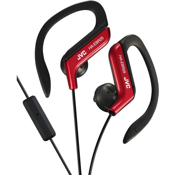 JVC HA-EBR25-R Sports Clip Headphones Red JVC HA-EBR25-R Sports Clip Headphones Red