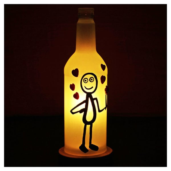 Minimal Love Sign Recycled Bottle Table Lamp Minimal Love Sign Recycled Bottle Table Lamp