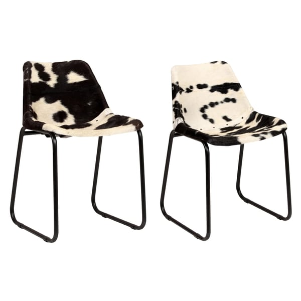 vidaXL Dining Chairs 2 pcs Genuine Goat Leather vidaXL Dining Chairs 2 pcs Genuine Goat Leather