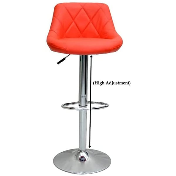 4-pieces Barstool Chair Pu Leather And Stainless Steel Base Adjustable Bar Stool Height 360 Swivel