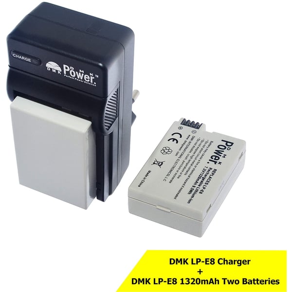 Dmk Power Lp-e8(1320mah)2pack Battery And Battery Charger Compatible With Canon Eos Rebel T2i T3i T4i T5i Eos 550d Eos 600d Eos 650d Eos 700d Dslr Digital