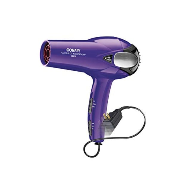 Conair 1875 Watt Cord Keeper Hair Dryer, Purple