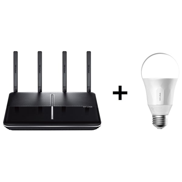 TP-Link C2600 AC1900 Dual Band Wireless AC Gigabit Router + LB100 Wi-Fi Smart LED Bulb