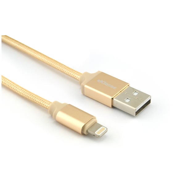Eklasse Braided MFI Lightning Cable 1m - Gold