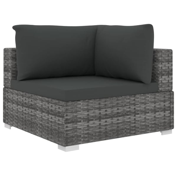 Vidaxl 6 Piece Garden Lounge Set With Cushions Poly Rattan Grey