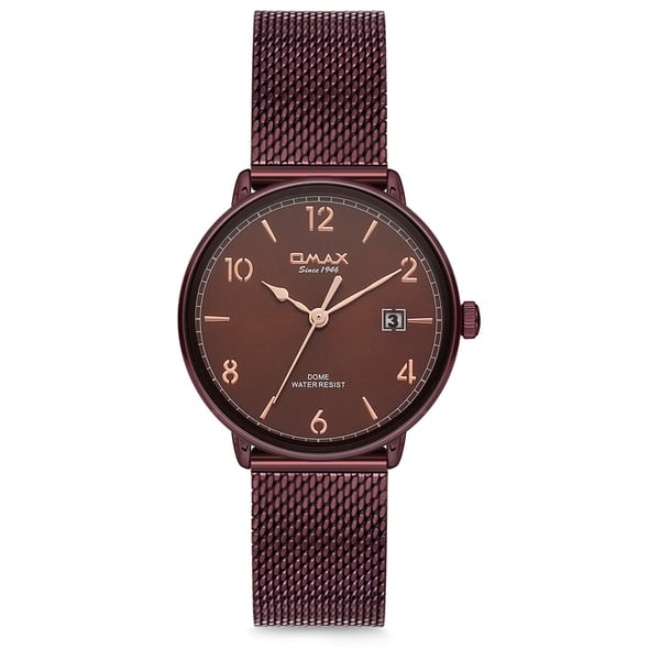 Omax Dome Series Brown Mesh Analog Watch For Women DCD004F55I
