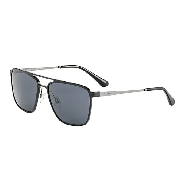 Jaguar 37721 6100 Rectangle Black Full Rim Sunglasses For Men (black Lens)