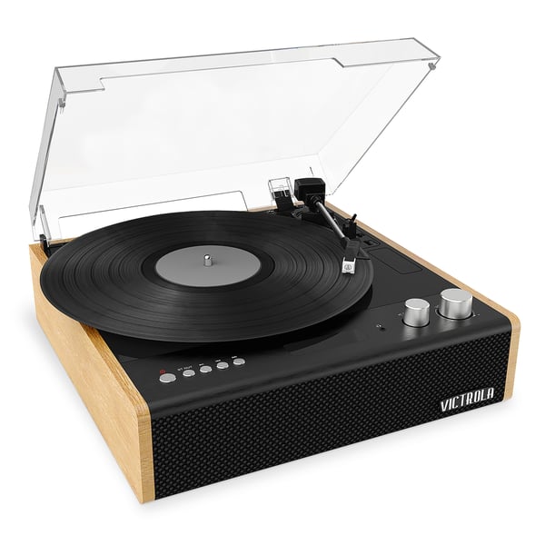 Victrola The Eastwood 3-speed Bluetooth Turntable Record Player With Built-in Speakers And Dust Cover Vta-72 Bam