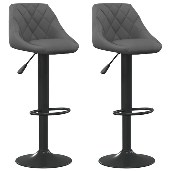 Vidaxl Bar Stools 2 Pcs Dark Grey Velvet Vidaxl Bar Stools 2 Pcs Dark Grey Velvet