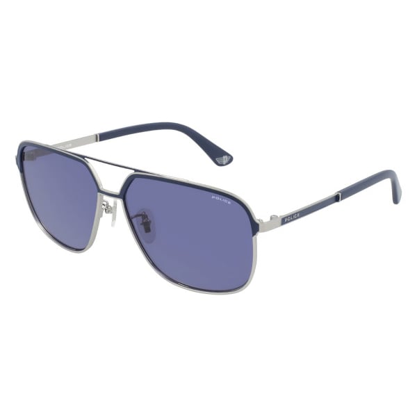 Police Dark Blue/Silver Metal Unisex Sunglasses SPL-58M600579 Police Dark Blue/Silver Metal Unisex Sunglasses SPL-58M600579