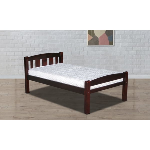 Solid Wood Single Bed Brown