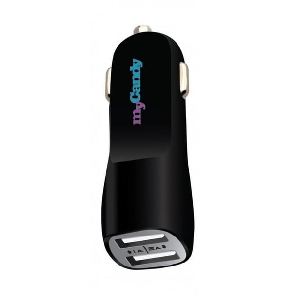 Mycandy 3.4A Dual USB Car Charger With Type C Cable 1M Black