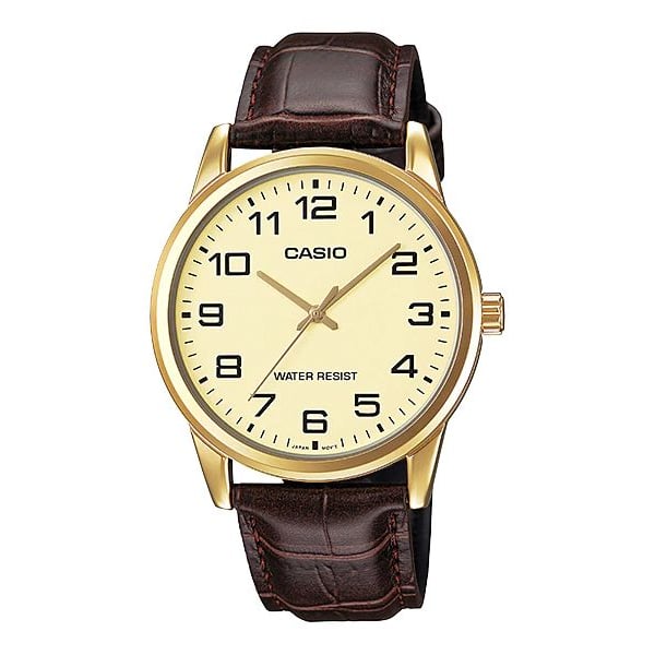 Casio Enticer Brown Leather Men Watch MTP-V001GL-9BUDF Casio Enticer Brown Leather Men Watch MTP-V001GL-9BUDF