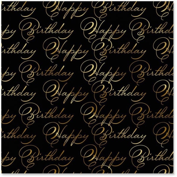 Hallmark Cursive Happy Birthday Wrapping Paper Roll 22.5 Sqft