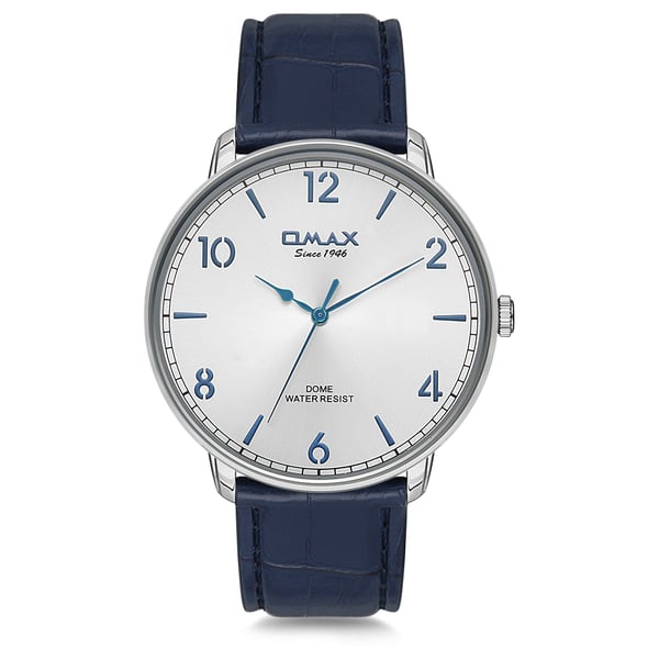 Omax Dome Series Blue Leather Analog Watch For Men DC001P64I