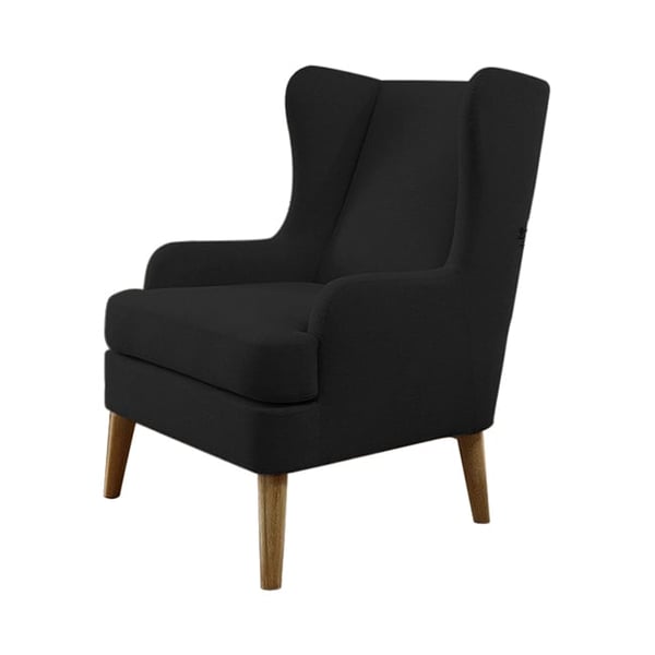 Asghar Furniture - Noah Luxury Wingback Chair - Black Asghar Furniture - Noah Luxury Wingback Chair - Black