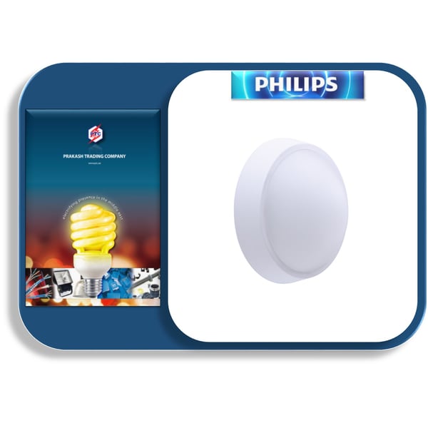 Philips 12w 4000k Led Round Bulkhead Fitting Coolwhite 12/nw Psu Cfw L1065 Ip-65 White 220/240v Wt045c