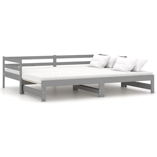 Vidaxl Pull-out Day Bed Grey Solid Pinewood 2x